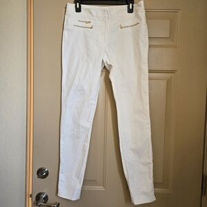 Veronica Beard Ankle Length Zipper Pants in Ivory White size 6
